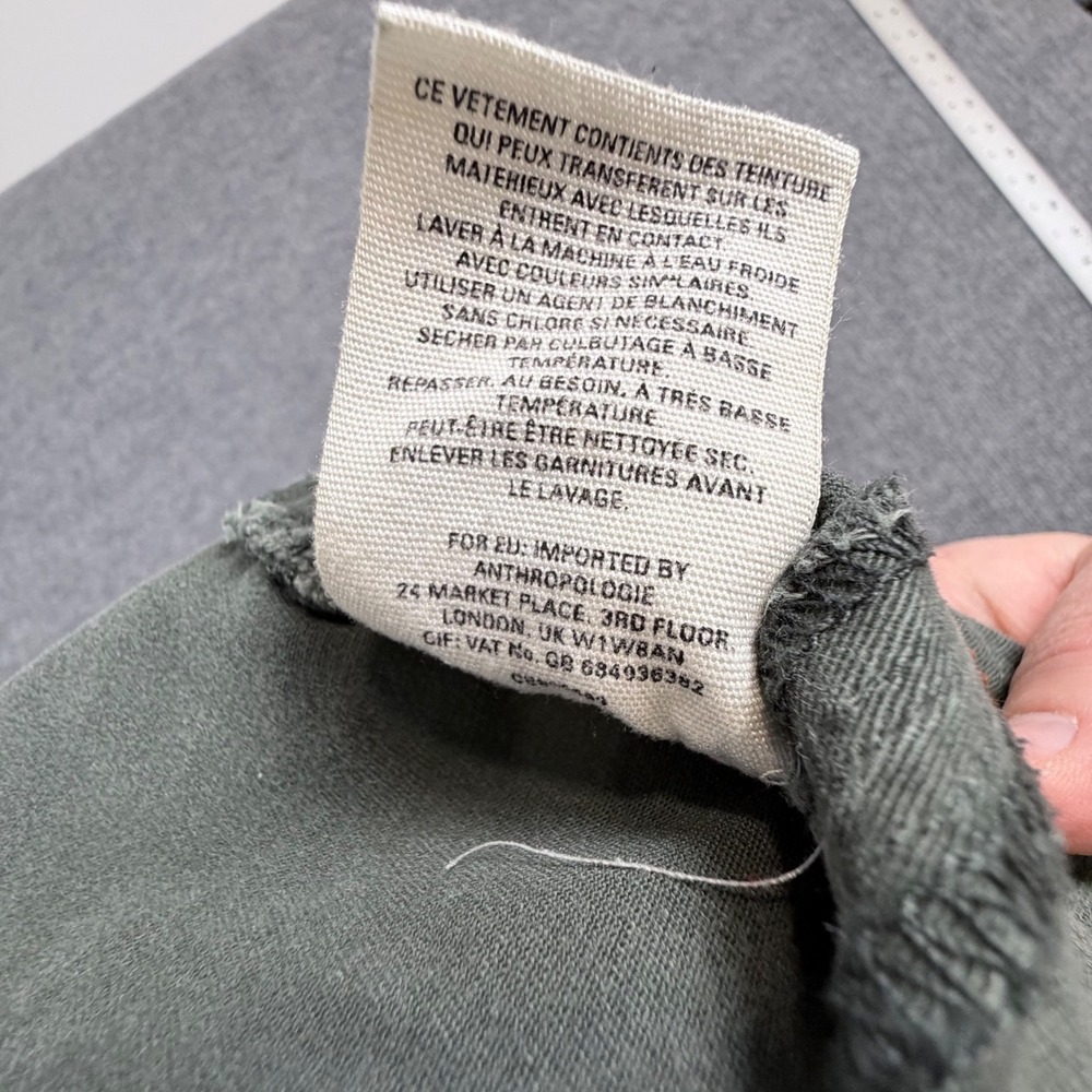 Anthropologie Olive Green Utility Slim Seamed Patch Pocket Pants Size 28 - Picture 10 of 11